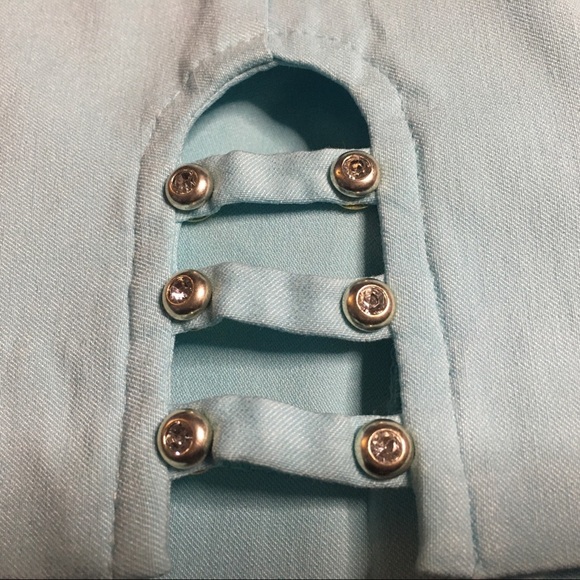 JM Collection Comfort Waist High Rise Embellished Capri Aqua S Small - Picture 8 of 10